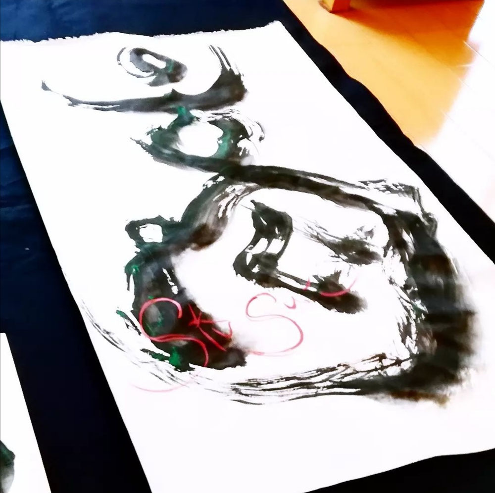 高野山パフォーマンス書道
